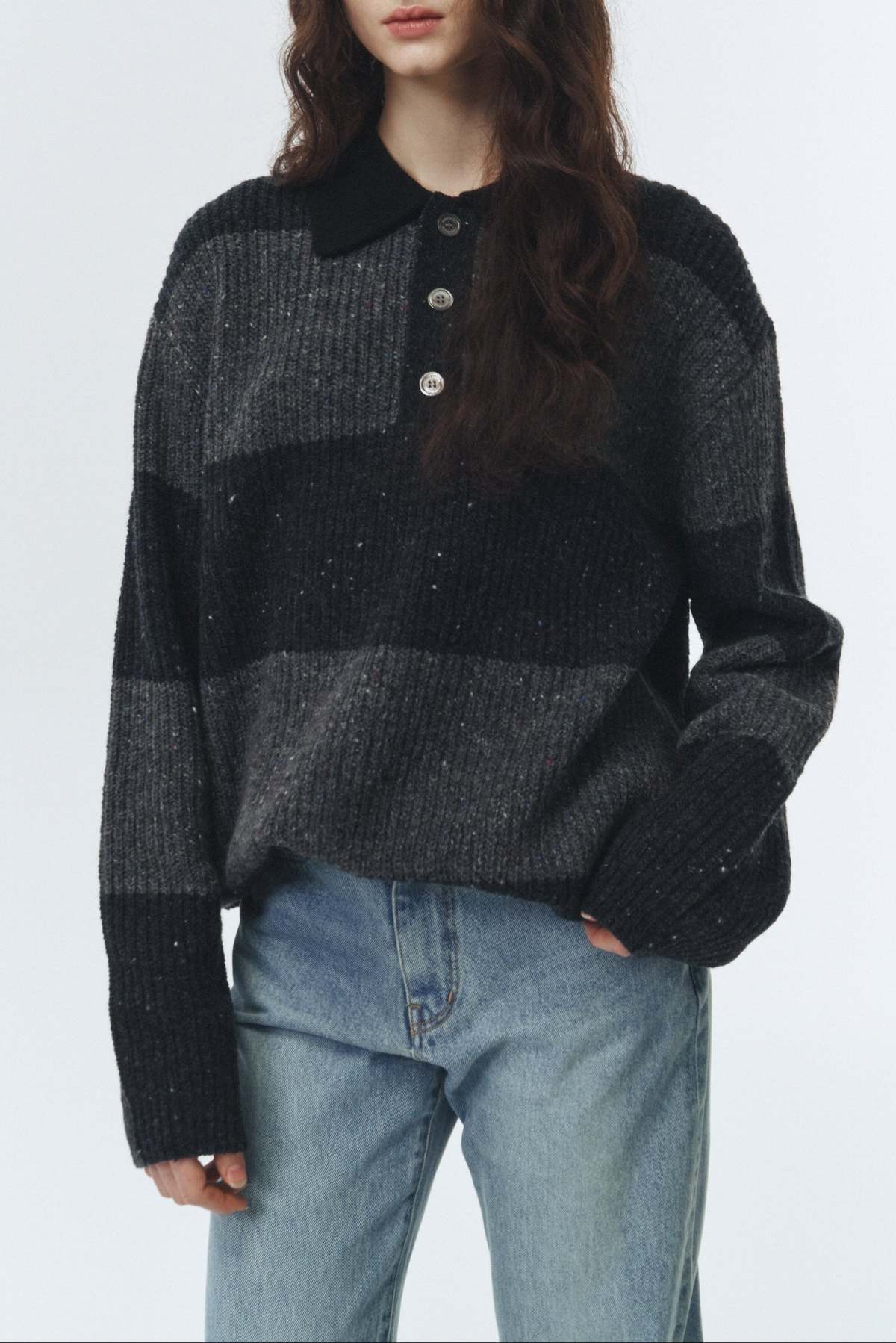 Dunst Unisex Rugby Sweater - Grey/Charcoal Grey - Image 2 of 8