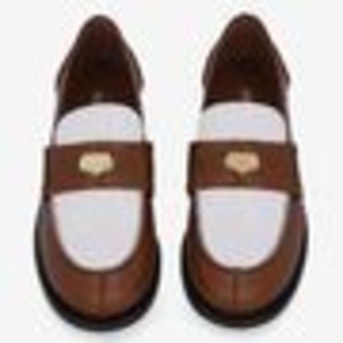 MIU MIU Loafers - Cognac/White - Image 2 of 4