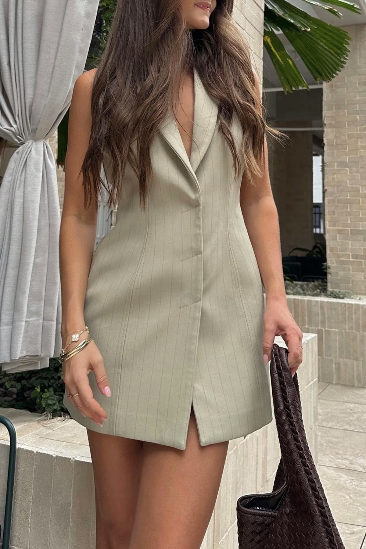 Significant Other Ebony Vest - Sage Pinstripe - Image 10 of 10