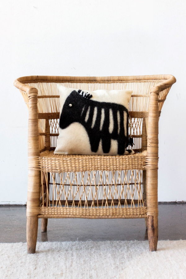 Kanju Interiors African Modern Boho Felted Decorative Throw Pillow