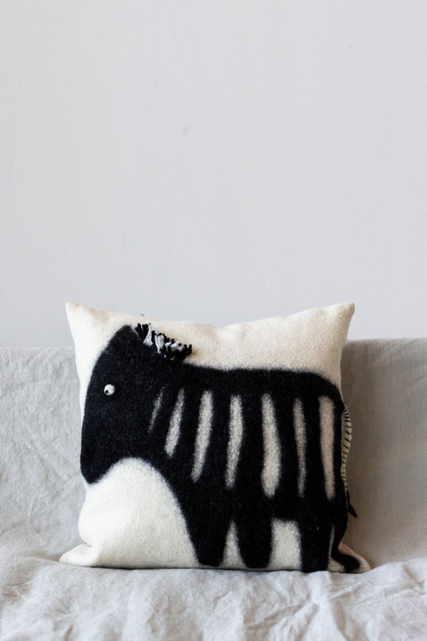 Kanju Interiors African Modern Boho Felted Decorative Throw Pillow