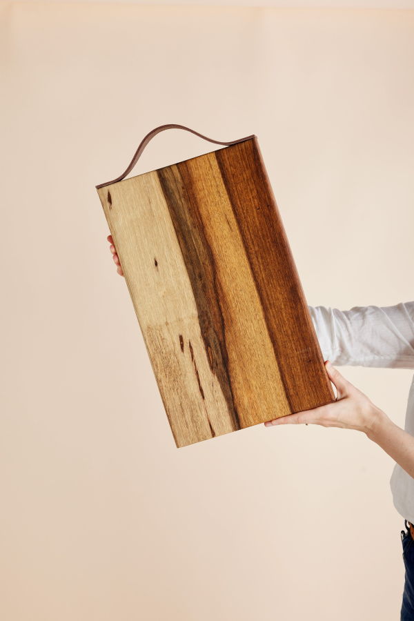 Kanju Interiors Blackwood Cutting Board with Leather Strap