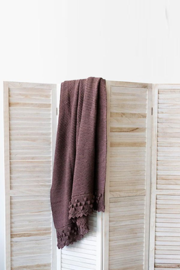 Kanju Interiors Bobble Lace Edged Eco-Cotton Throw