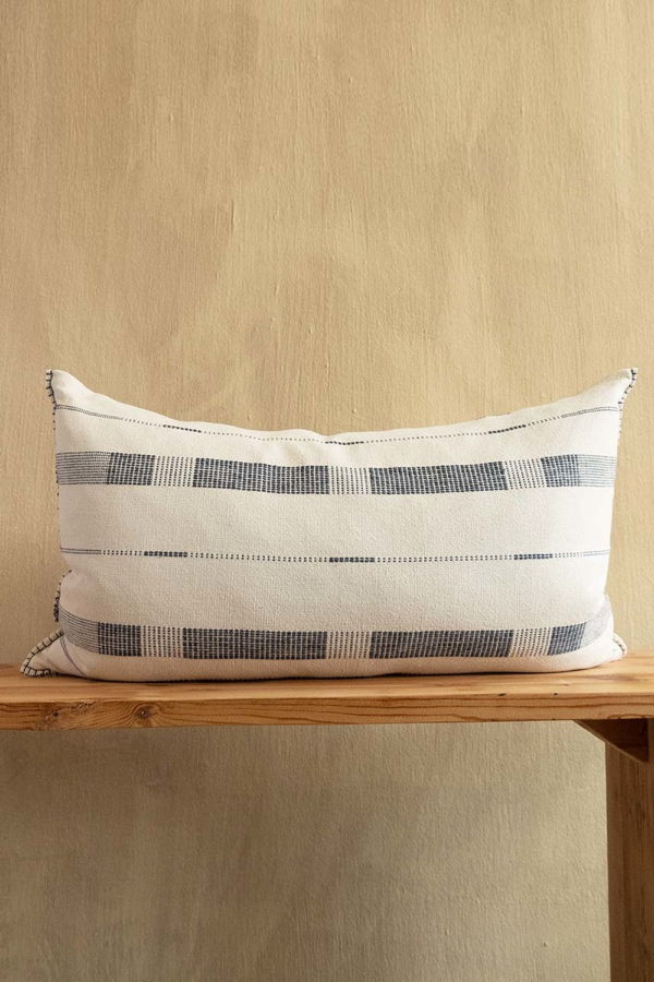 Kanju Interiors Fulcrum Ink Oversized Cotton Lumbar Pillow
