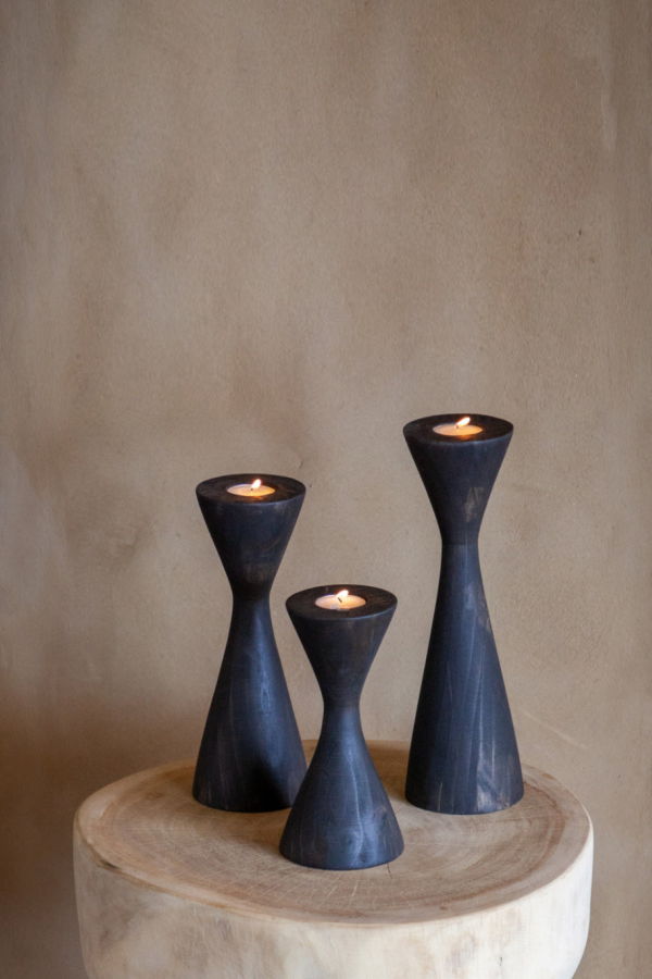Kanju Interiors Geo Tealight Wooden Candle Holder