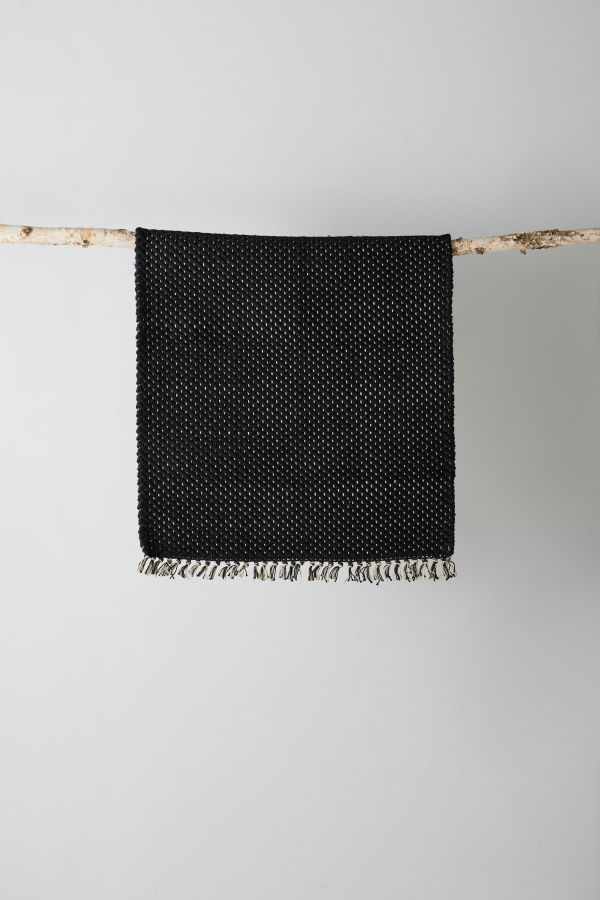 Kanju Interiors Herringbone Black Cotton Mat