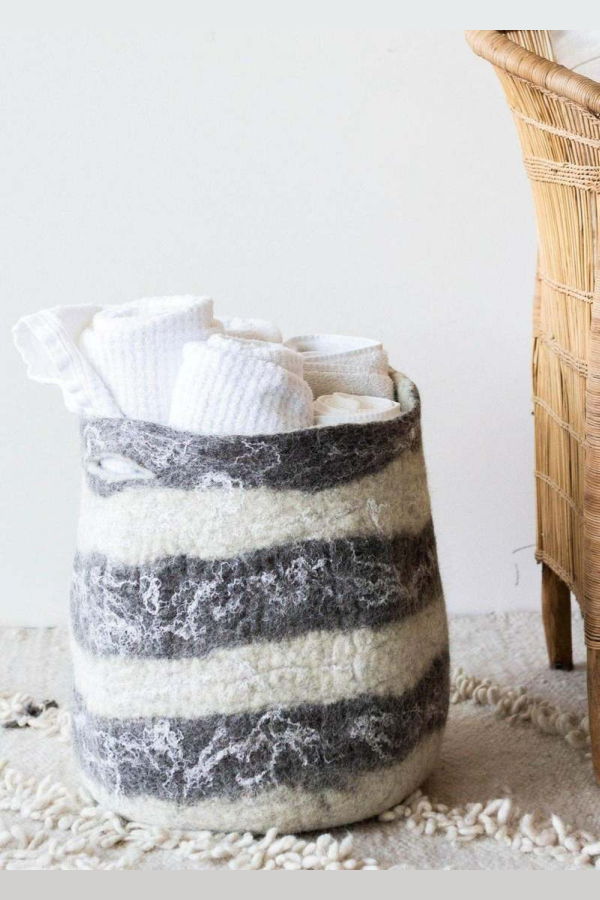 Kanju Interiors Ingobozi Woven Wool African Storage Basket