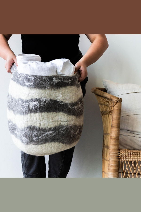 Kanju Interiors Ingobozi Woven Wool African Storage Basket