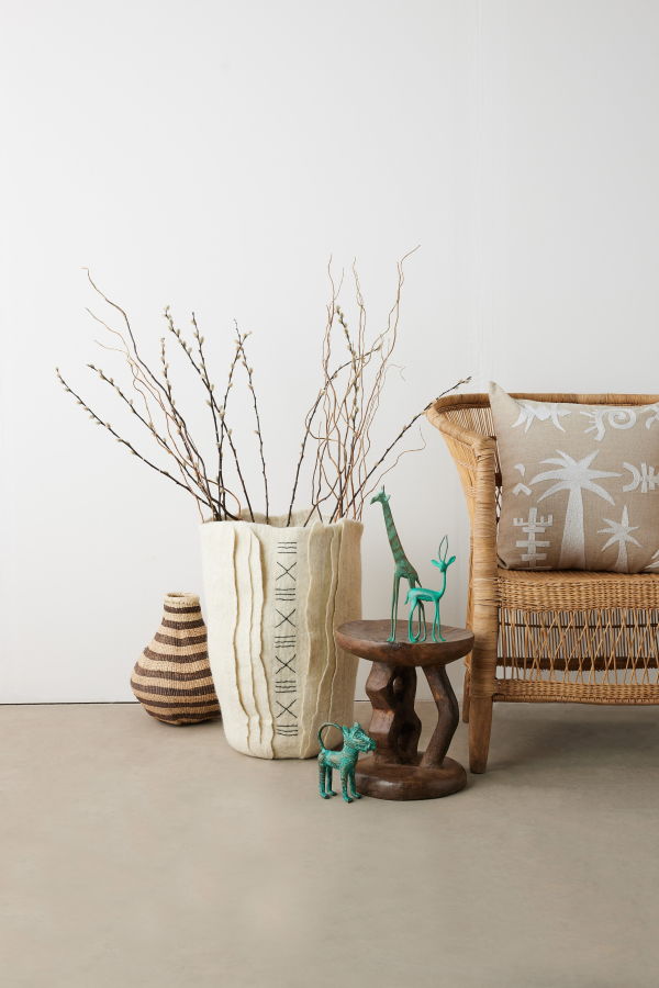 Kanju Interiors Keiskamma Embroidered Throw Pillow - White