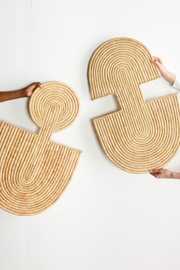 Kanju Interiors Maravi Palm Leaves Woven Wall Art - Natural