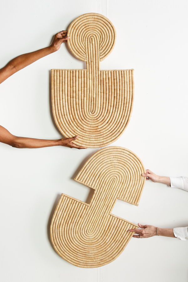 Kanju Interiors Maravi Palm Leaves Woven Wall Art - Natural