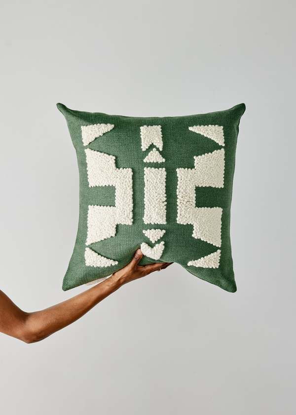 Kanju Interiors Ndebele Throw Pillow - Forest Green Kanju Interiors Ndebele Throw Pillow - Forest Green