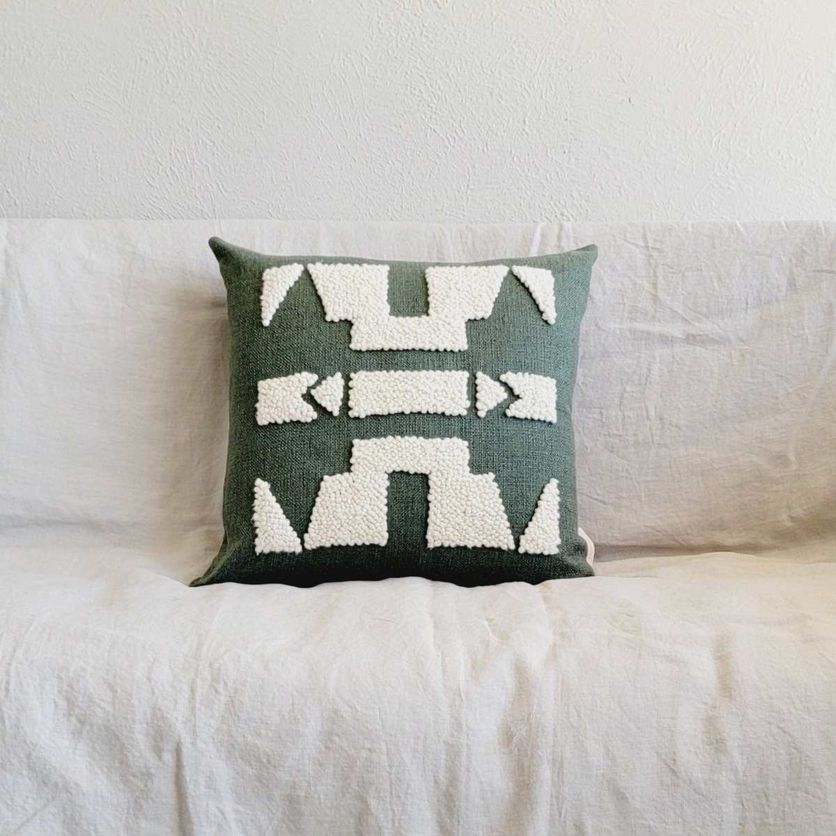 Kanju Interiors Ndebele Throw Pillow - Forest Green - Image 2 of 4