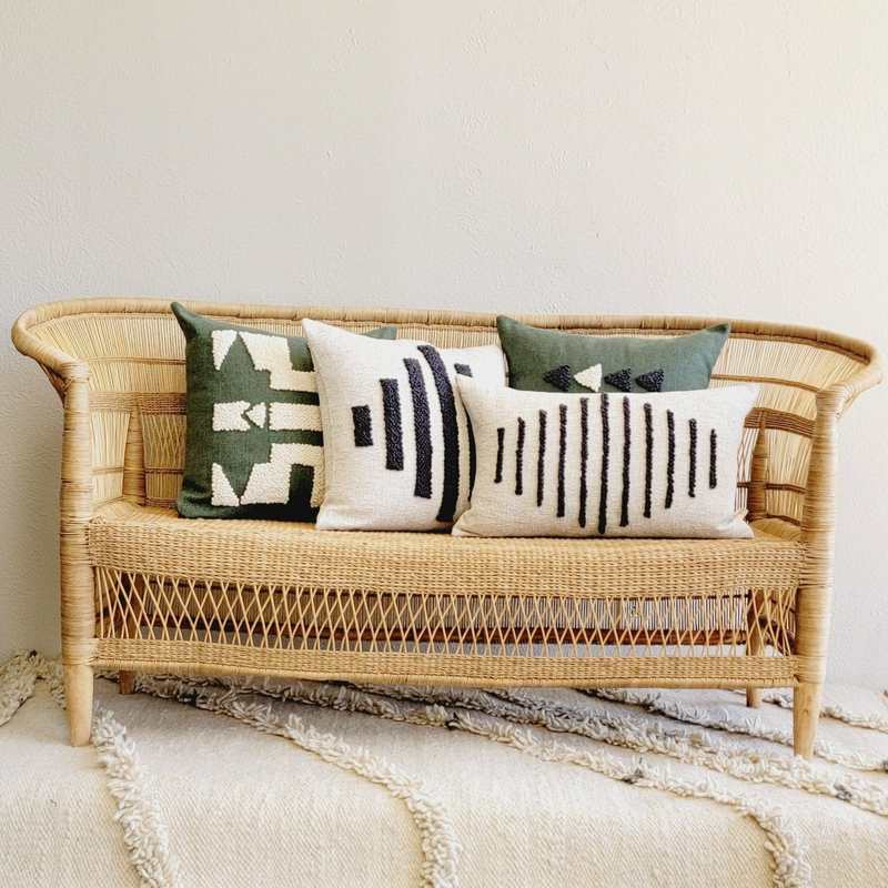 Kanju Interiors Ndebele Throw Pillow - Forest Green
