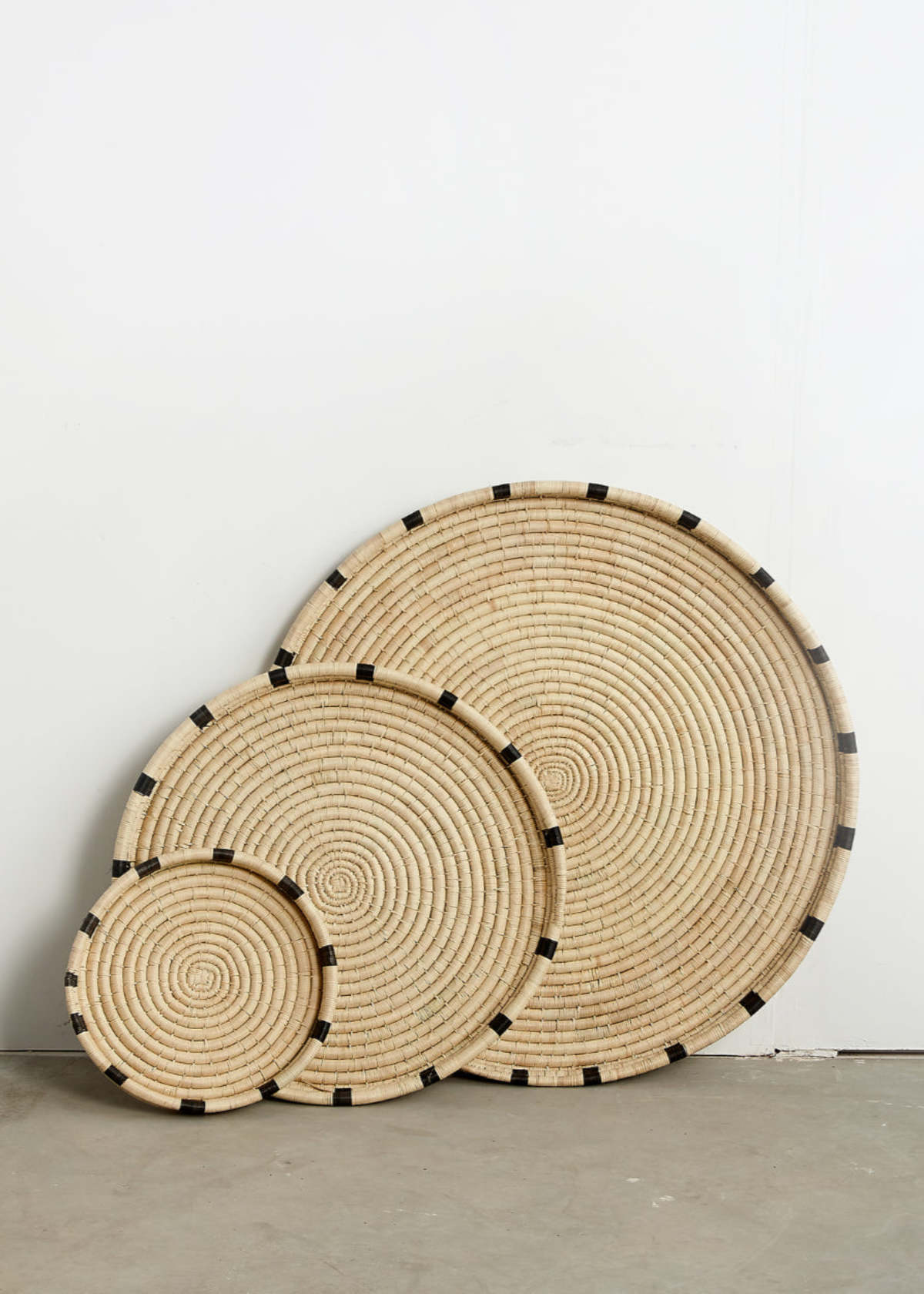 Kanju Interiors Nelisiwe Ilala Palm and Black Nesting Tray - Image 1 of 4