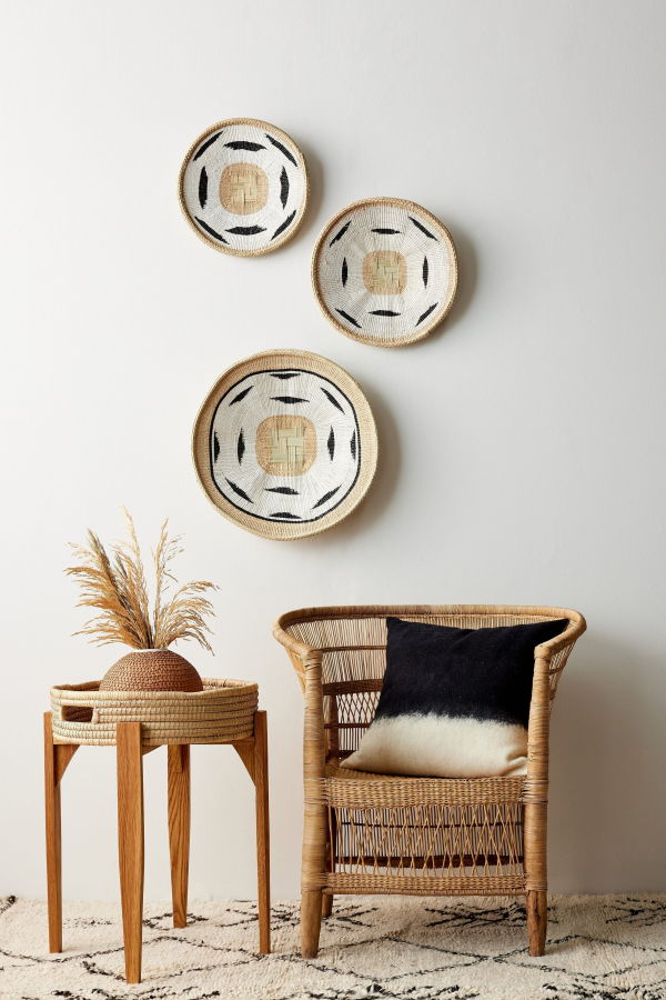 Kanju Interiors Nolyia White Flat Basket Set