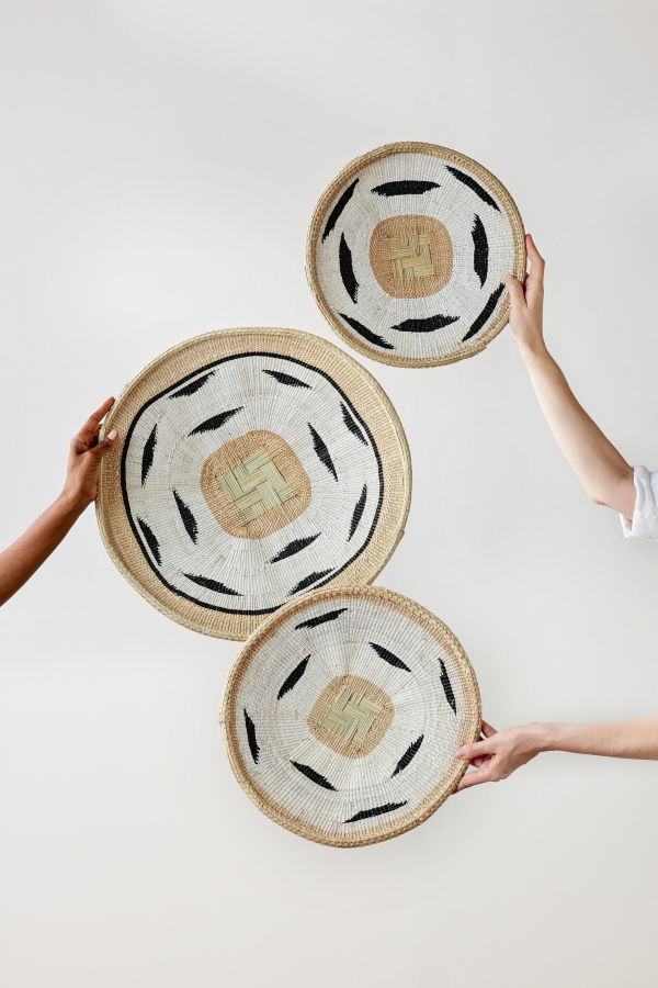 Kanju Interiors Nolyia White Flat Basket Set