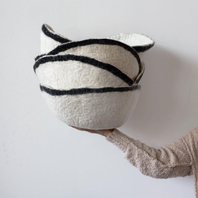 Kanju Interiors Orbit Hand-Felted Wool Bowl