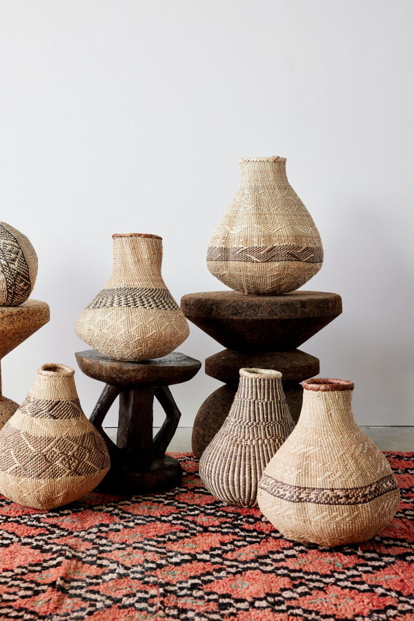 Kanju Interiors Patterned Binga Nongo Gourd Woven Basket