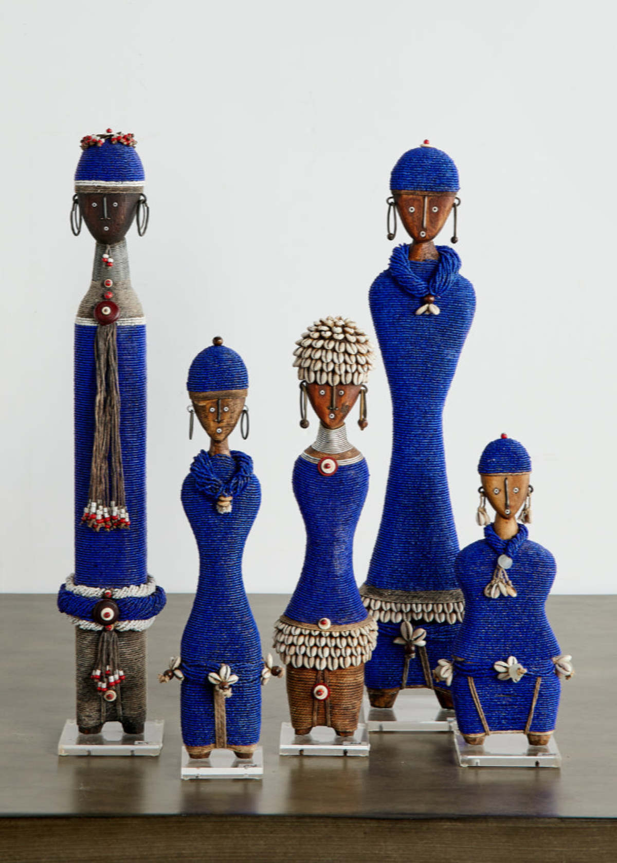 Kanju Interiors Beaded African Namji Doll - Tanzanite - Image 1 of 4