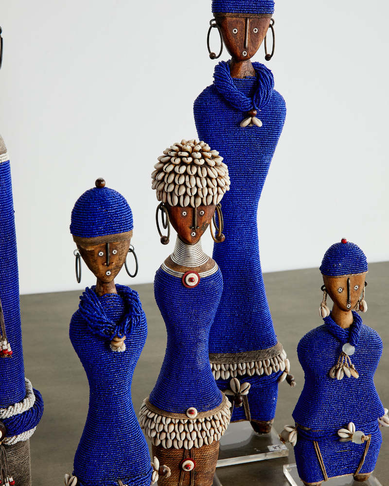 Kanju Interiors Beaded African Namji Doll - Tanzanite