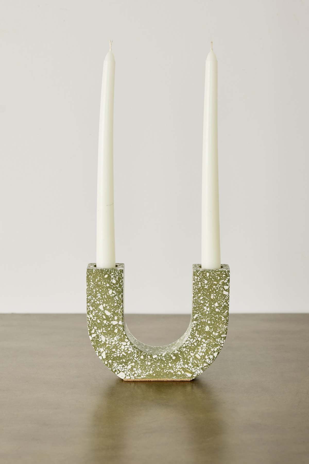 Kanju Interiors U-Shaped Terrazzo Taper Candle Holder - Image 3 of 4
