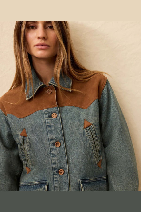 Faherty Ridge Back Denim Suede Jacket