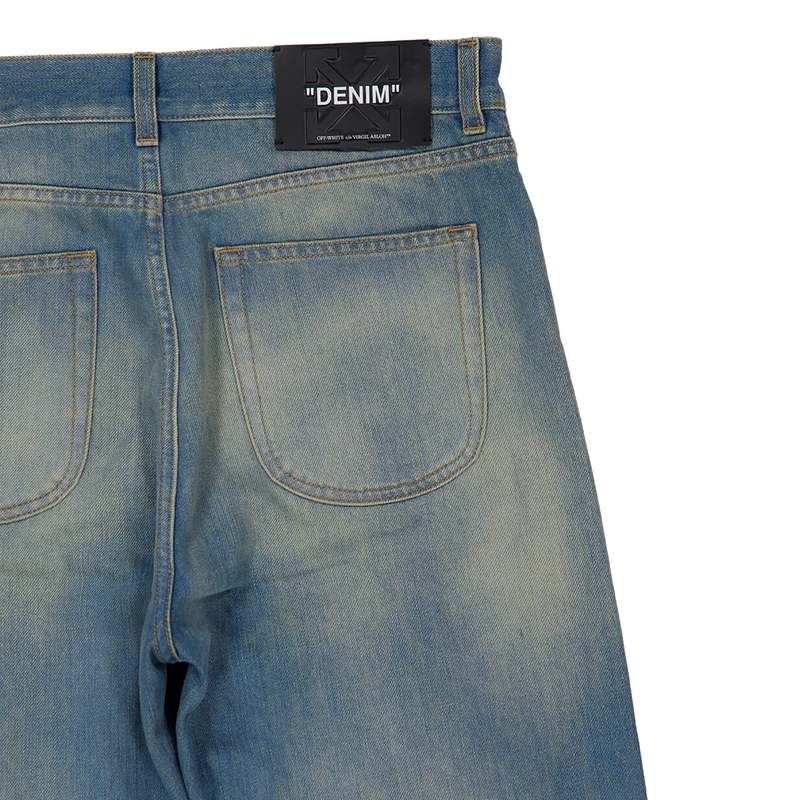 Off-White Diag Raw Patch 90s Skate Jeans - Dirty Blue