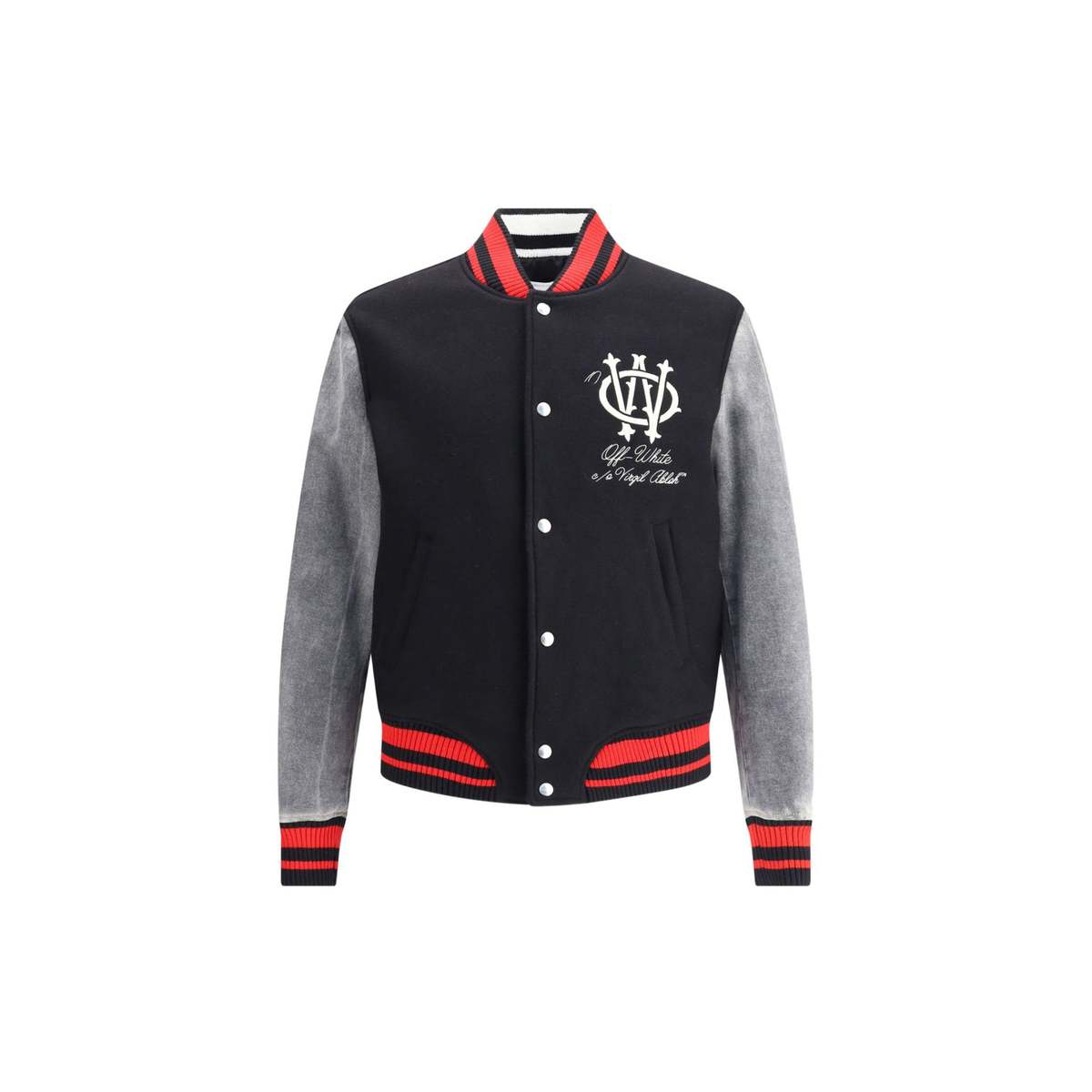 Off-White Gothic OW Wool Den Reg Varsity Bomber Jacket - Image 1 of 3