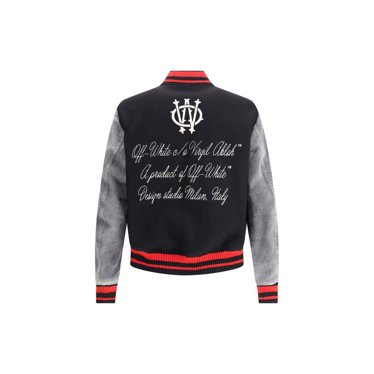 Off-White Gothic OW Wool Den Reg Varsity Bomber Jacket - Image 2 of 3