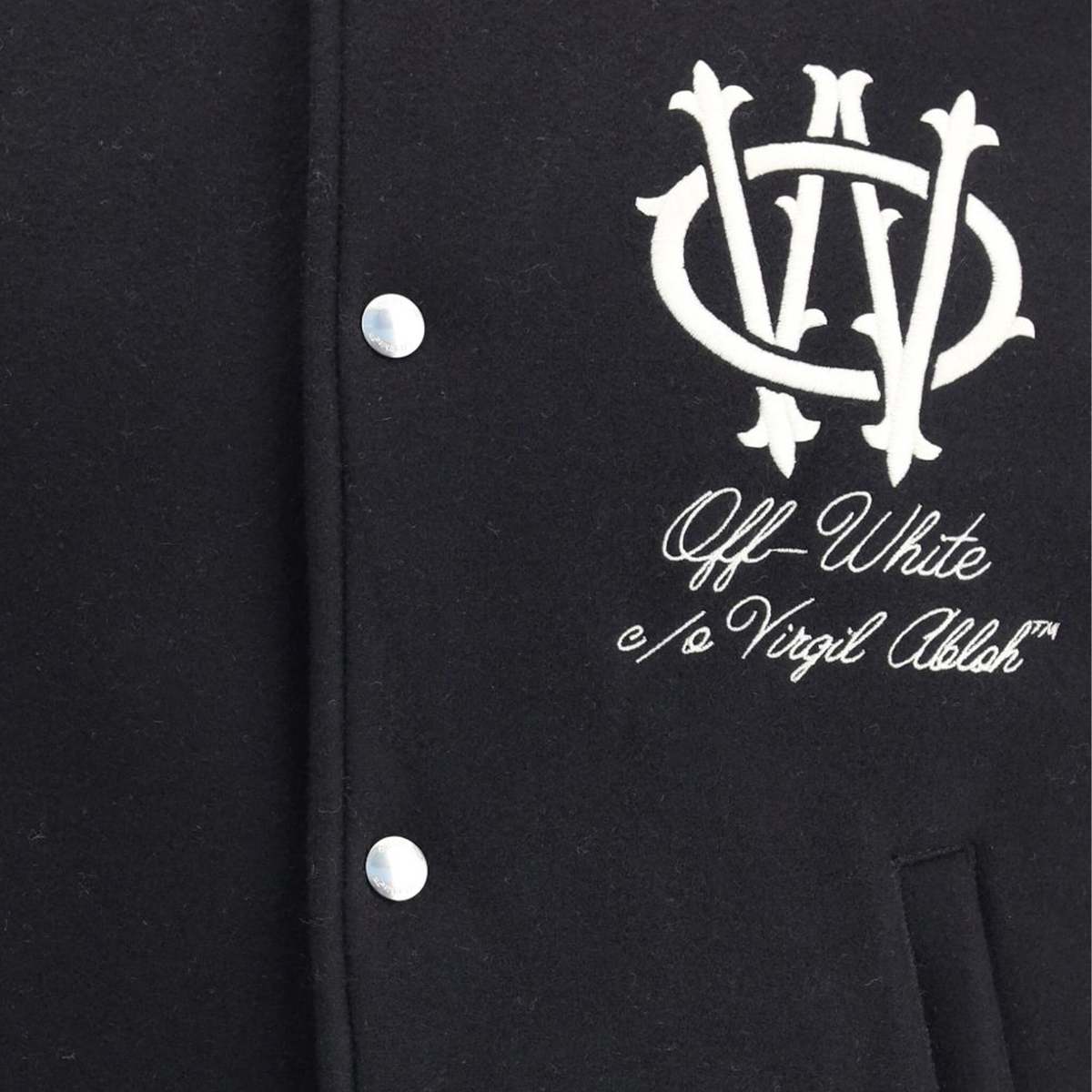 Off-White Gothic OW Wool Den Reg Varsity Bomber Jacket - Image 3 of 3