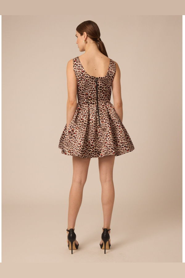 Gilner Farrar Adrianne Dress - Kaleidoscope Leopard Print