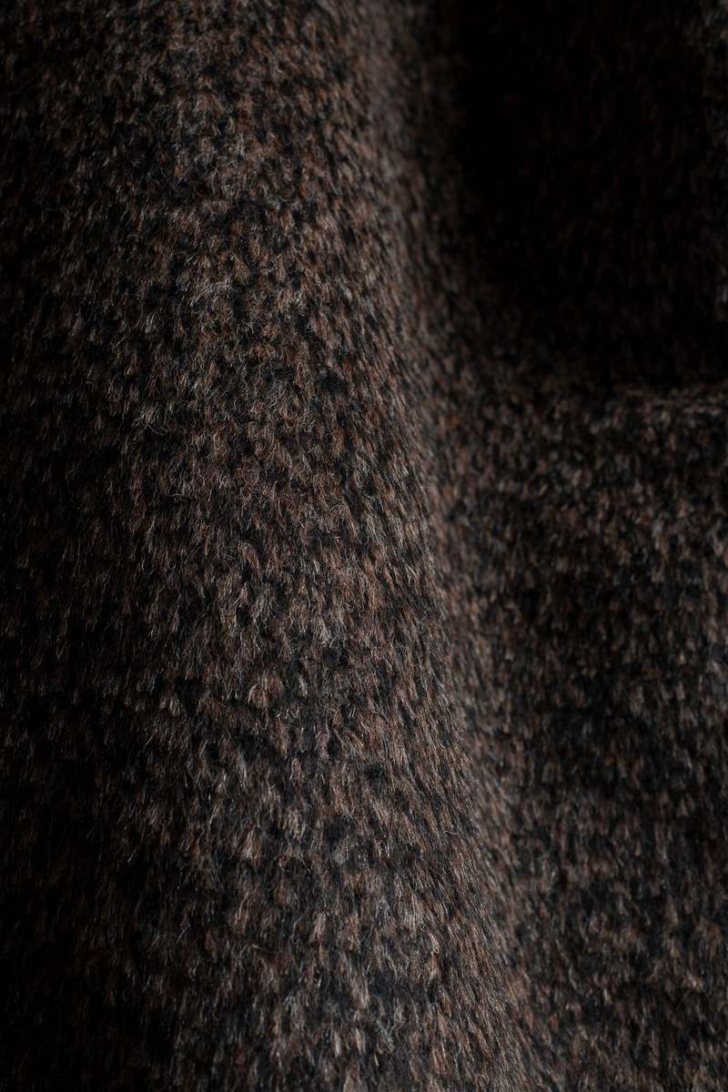 archie Funnel Zip Jacket - Black / Brown