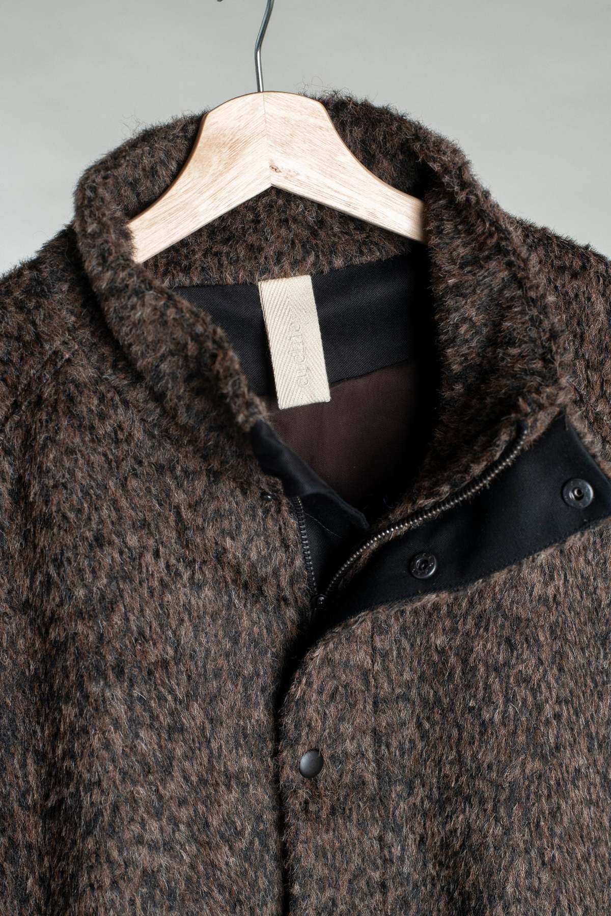 archie Funnel Zip Jacket - Black / Brown - Image 4 of 7