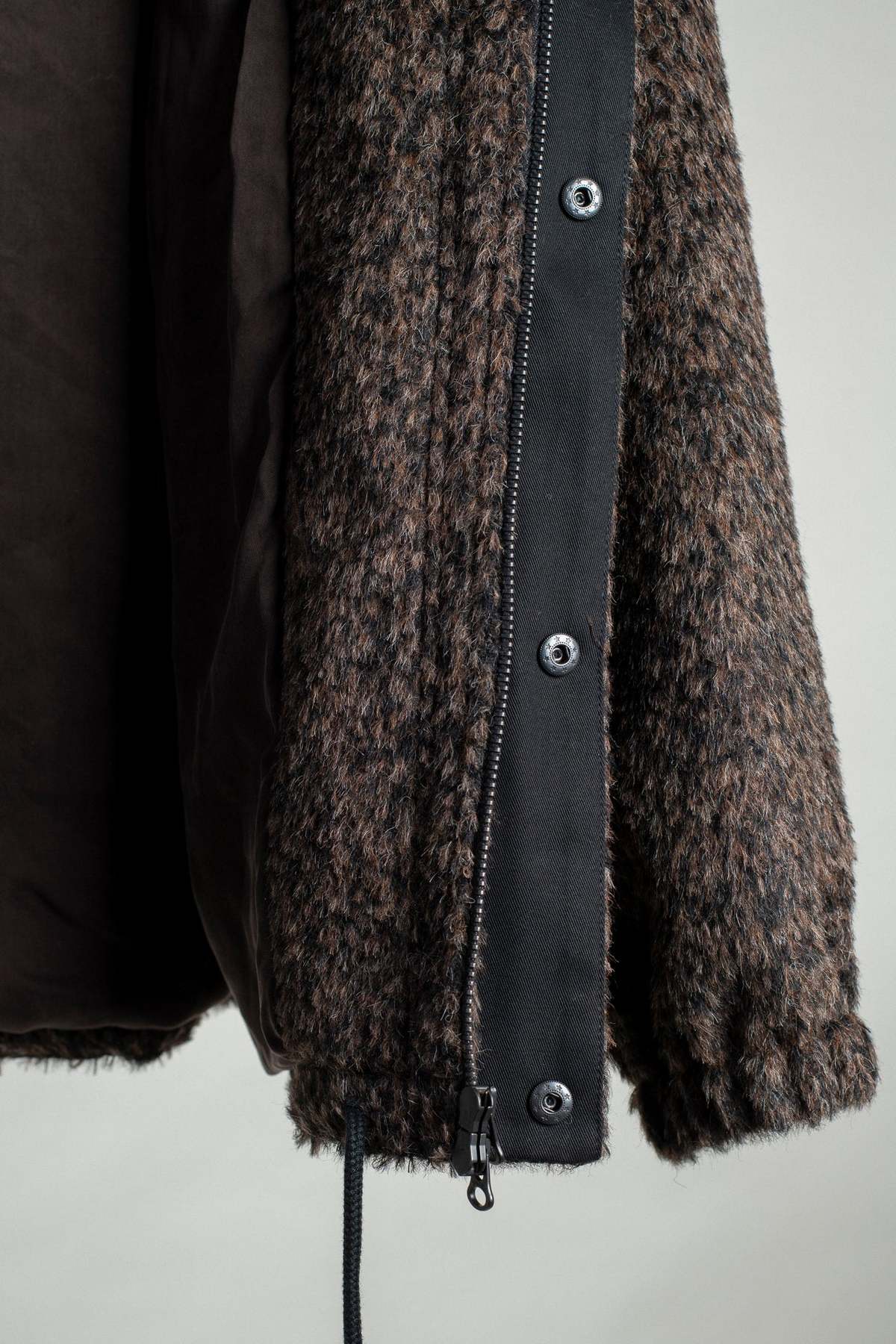 archie Funnel Zip Jacket - Black / Brown - Image 6 of 7