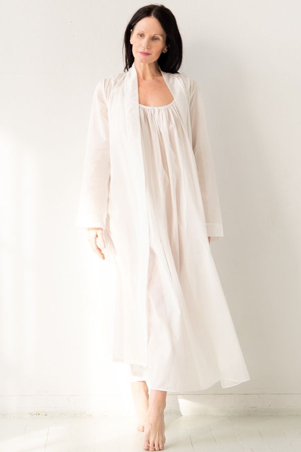 Salua Lingerie Classic Long Cotton/Silk Robe