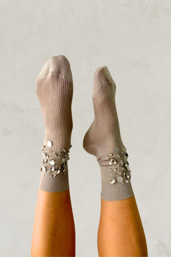 Maria La Rosa Angelina Socks - Perlino