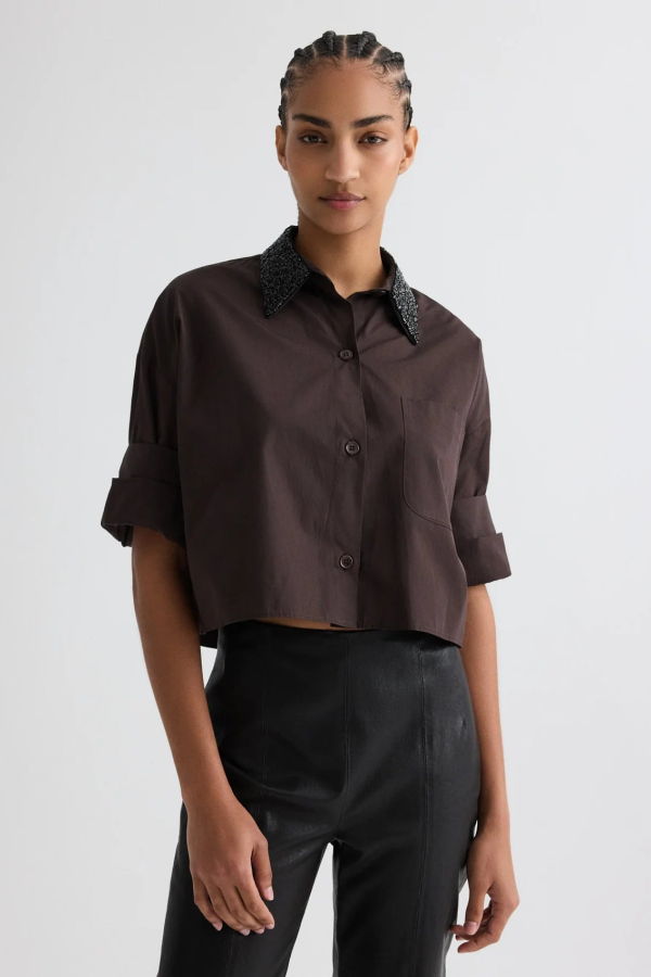 TWP Next Ex with Crystal Collar Shirt