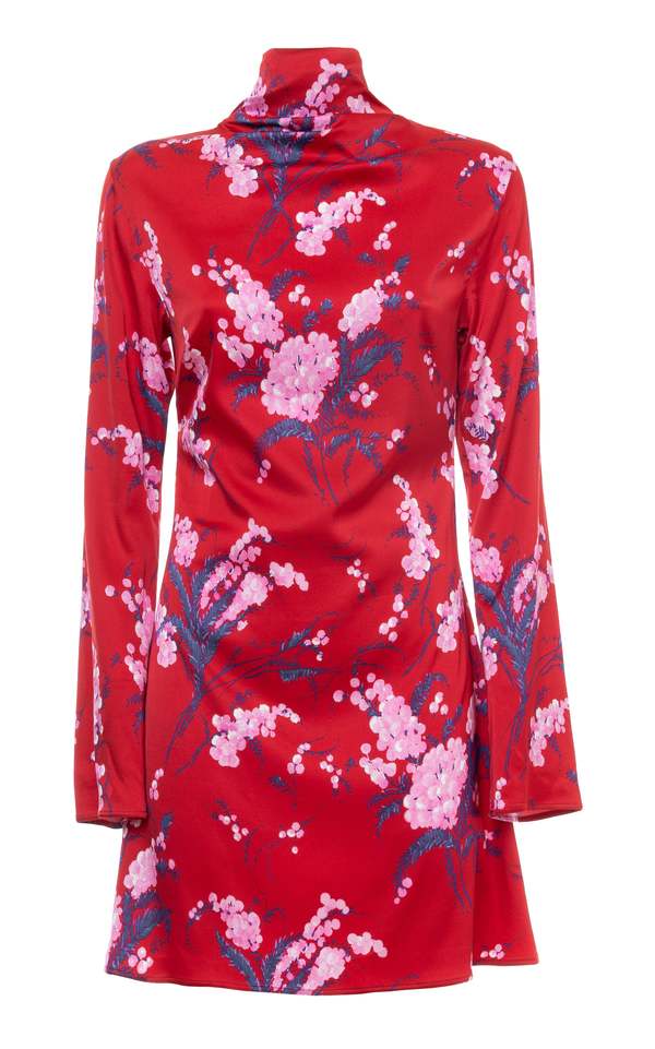 Des Phemmes Printed Mini Dress/ Scarf Rose