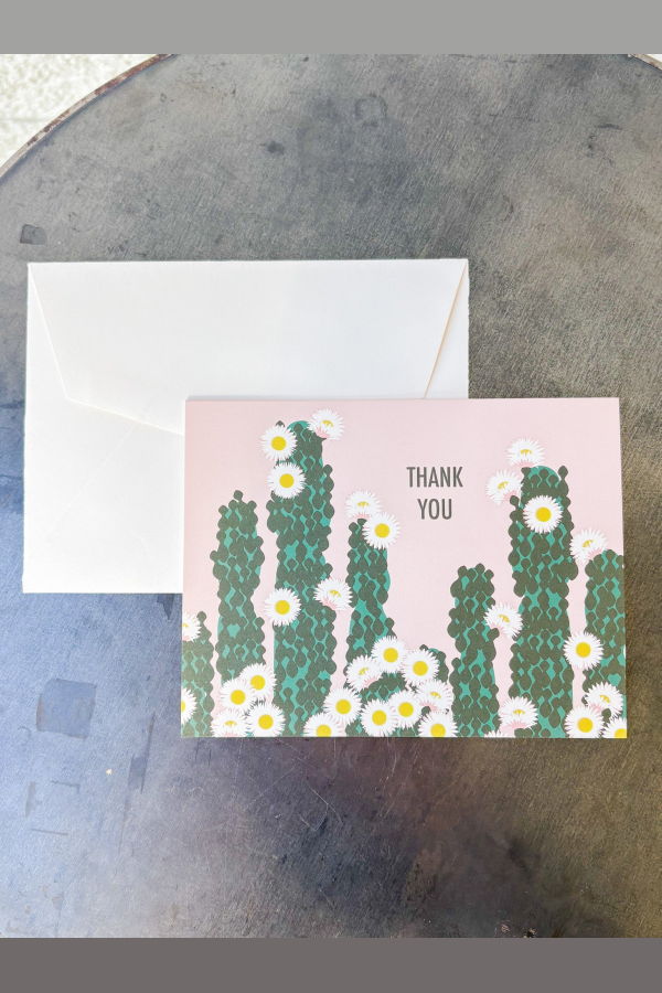 Snow & Graham Cacti Thank You Note Card