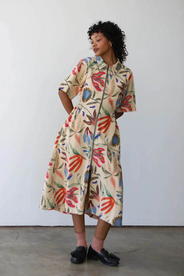 Noble Long Utility Dress Laura Burke Print Dress