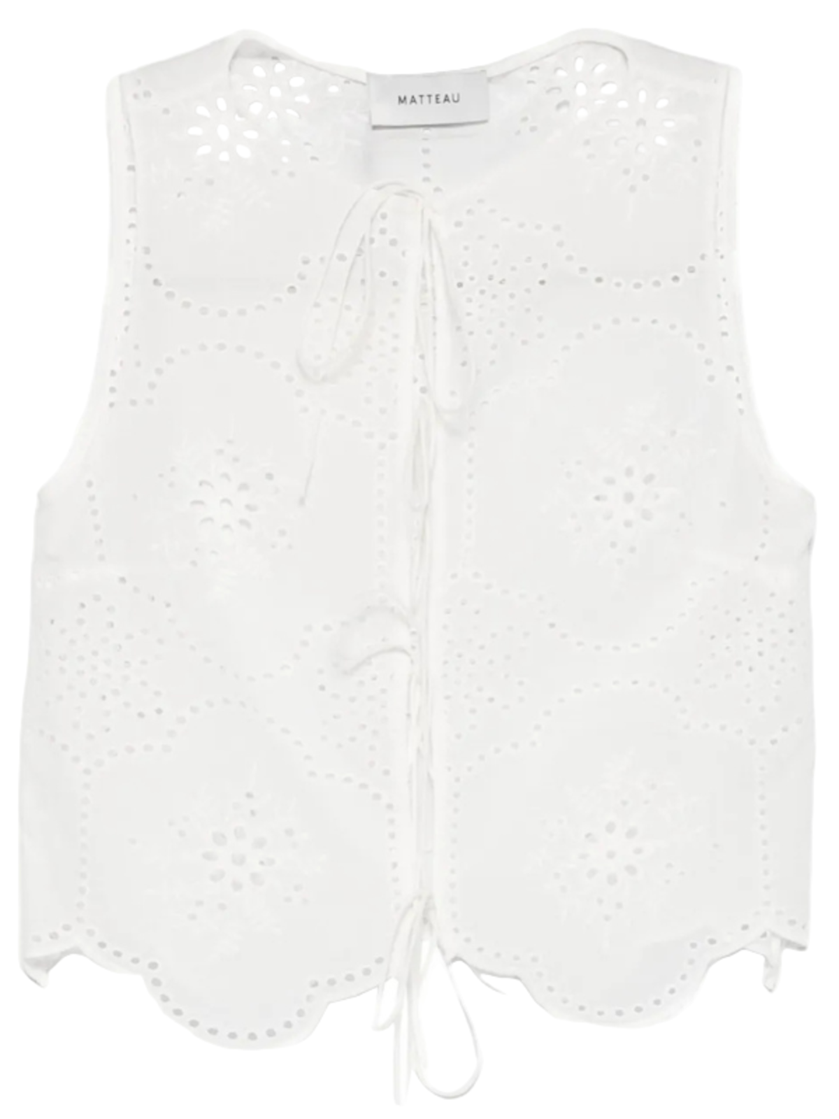 Matteau Broderie Tie Blouse - White - Image 1 of 4