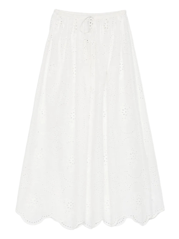 Matteau Broderie Midi Skirt - White