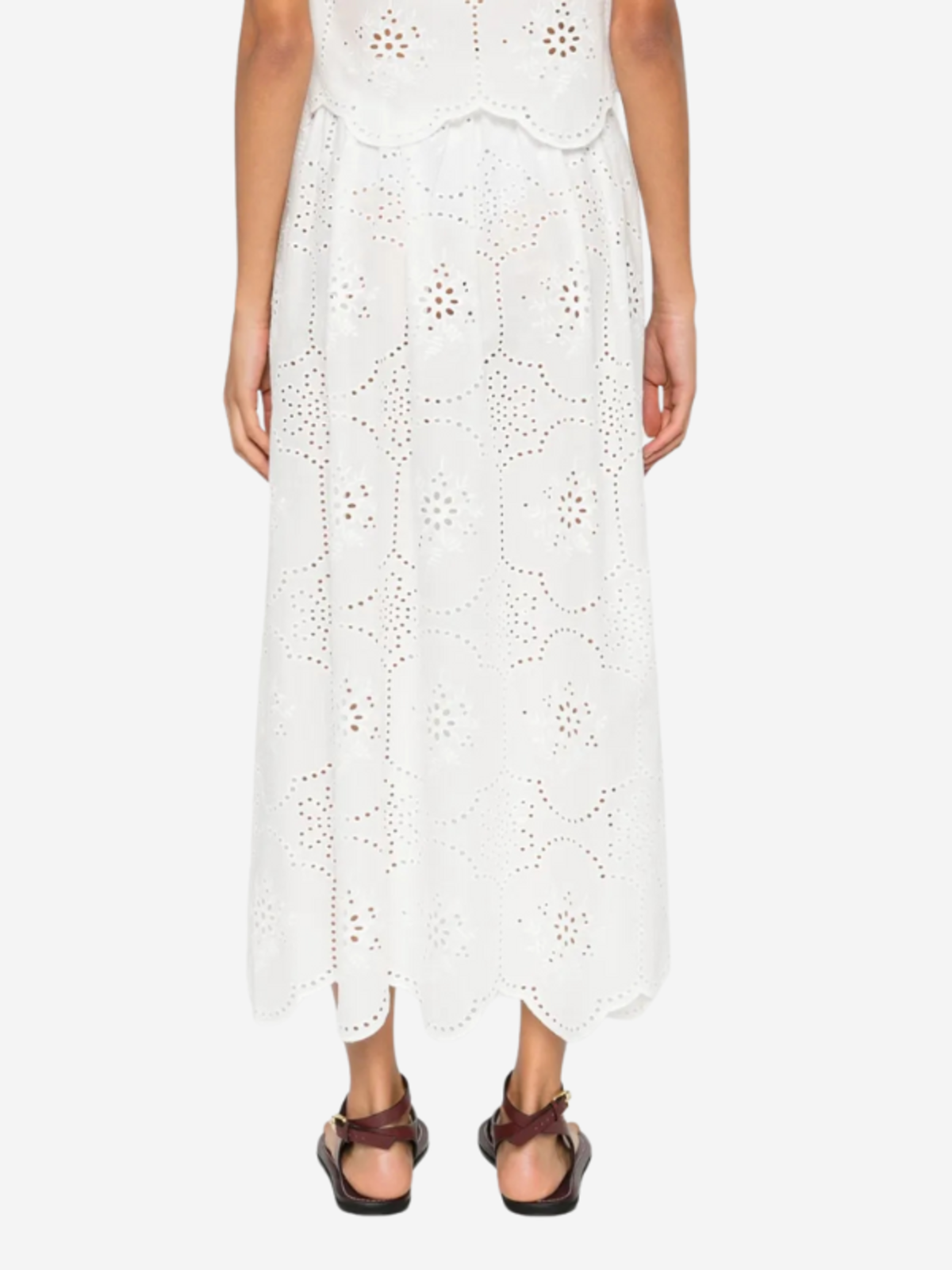 Matteau Broderie Midi Skirt - White - Image 3 of 3