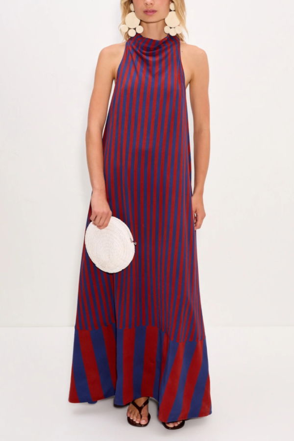 Simon Miller Mona Crepe Dress - Navy/Henna