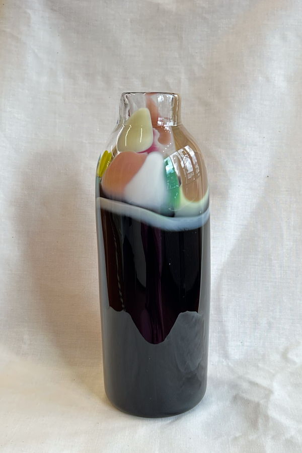 Sirius Glassworks Black Swallow Tail Vase