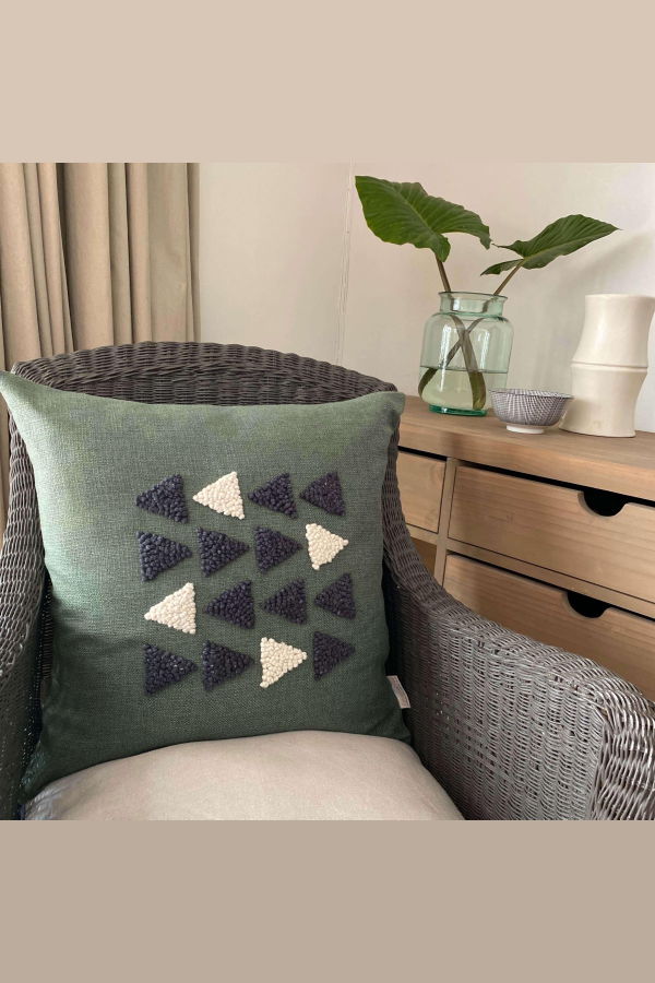 Kanju Interiors Afriscandi Harvest Green Throw Pillow