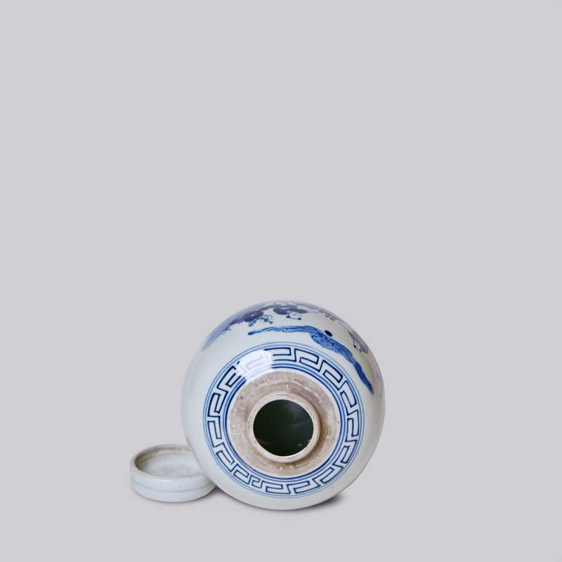 Cobalt Guild Blue and White Porcelain Playing Children Round Storage Jar - Thumbnail 3