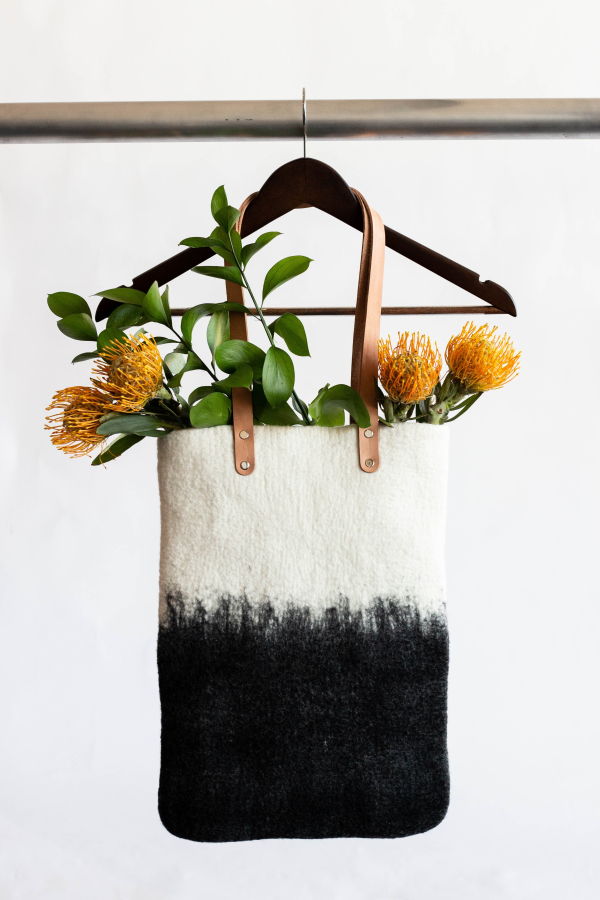 Kanju Interiors Eclipse Hand-Felted Wool Tote Bag