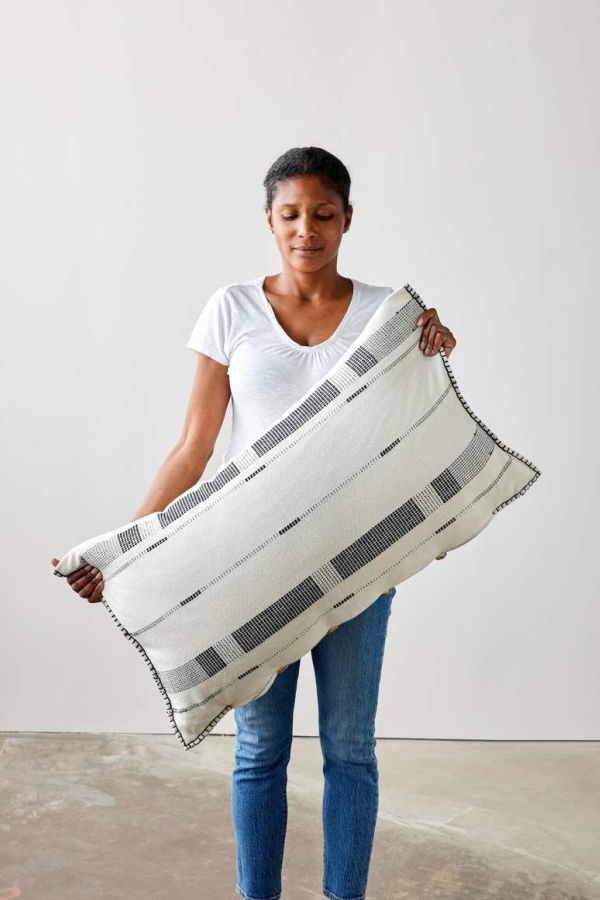 Kanju Interiors Fulcrum Onyx Oversized Cotton Lumbar Pillow